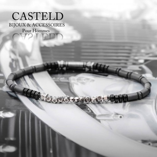 Bracelet perle : Bracelet homme moderne et tendance en perle de lave I  CASTELD